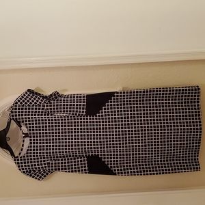 White/black checkered box dress